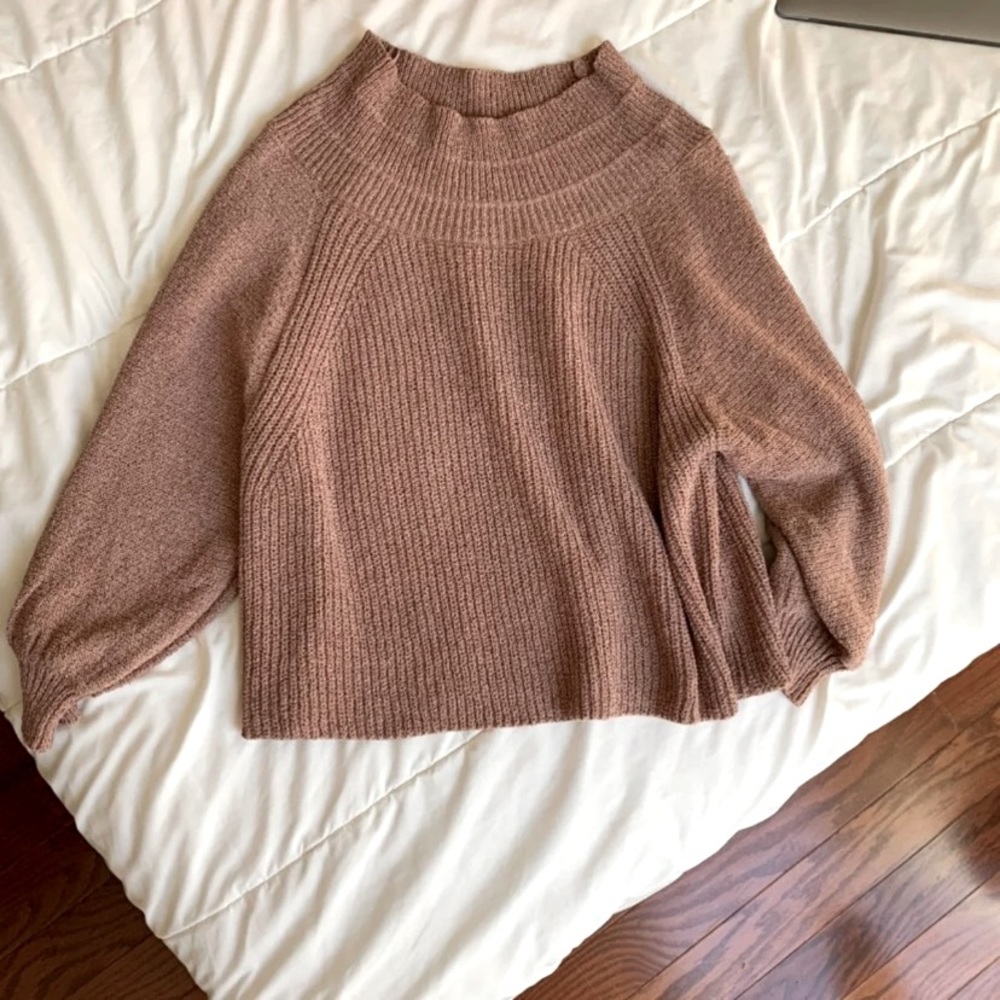 Mockneck pink sweater